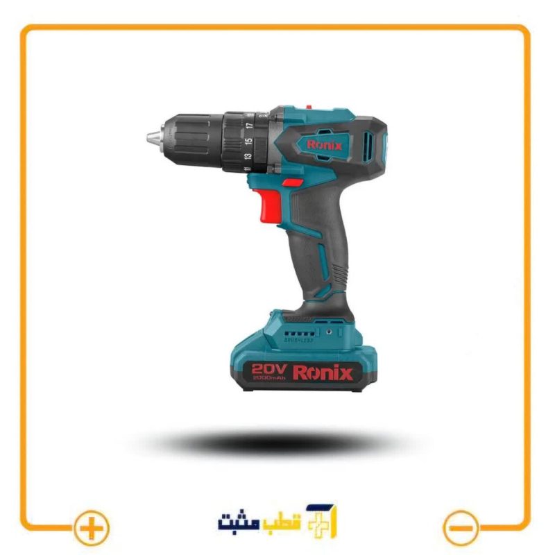 دریل پیچ گوشتی چکشی شارژی براشلس 20 ولت رونیکس Ronix مدل 8900